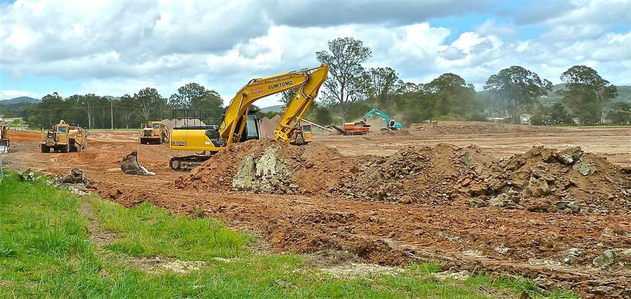 Land clearing and lot clearing in Marietta GA - bulldozer clearing brush